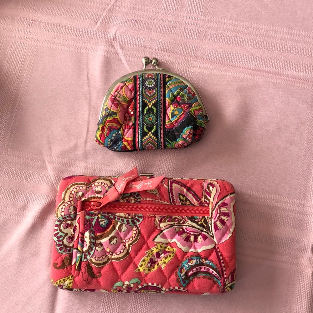 Vera Bradley great for travel wallet and double coin purse